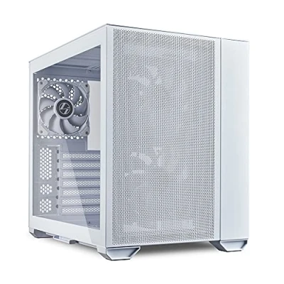 Image of Lian Li O11 Air Mini White Compact Midi Tower Case with Tempered Glass and Mesh Panels for Optimal Airflow Cooling