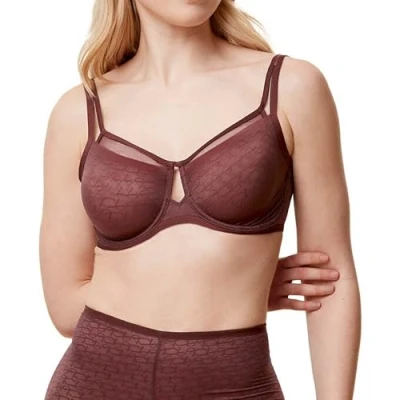 Image of Triumph Signature Sheer Underwired bra, Women&#039;s, Size: 32C, Decadent chocolate