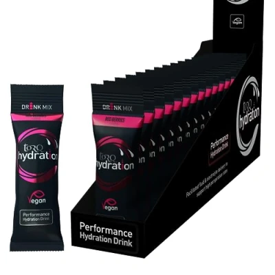 Image of TORQ Hydration Red Berries Rapid Rehydration Electrolytes Powder Hypotonic Profile Running, Cycling, Sports Drink Single Serve Box of 15