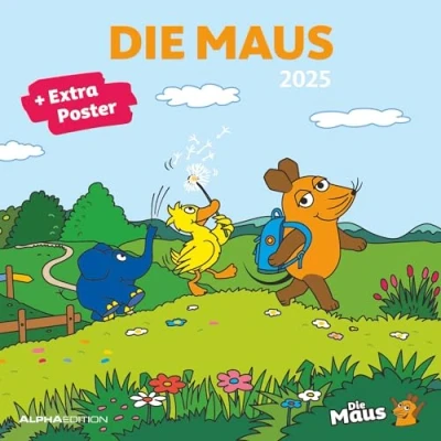 Image of Die Maus 2025 Broschürenkalender 30x30 cm (30x60 geöffnet) Kalender mit Platz für Notizen inkl. Poster Wandplaner Bildkalender Wandkalender: Posterkalender