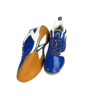 Image of VIPER Badminton Shoes Extra Wide Fit Tennis Squash Non Slip Sports Trainers for Volleyball Blue White (Blue/White, UK Footwear Size System, Adult, Men, Numeric, Wide, 9)