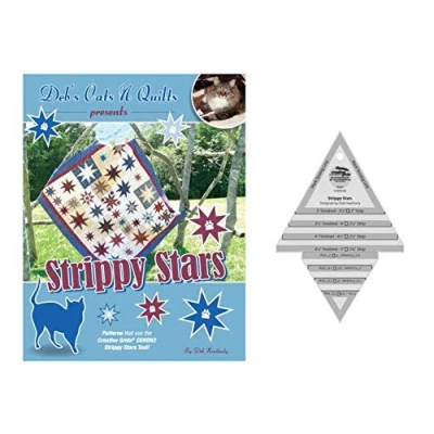 Image of Deb&#039;s Cats N Quilts Bundle The Strippy Stars Book &amp; Creative Grids Tool CGRDH2