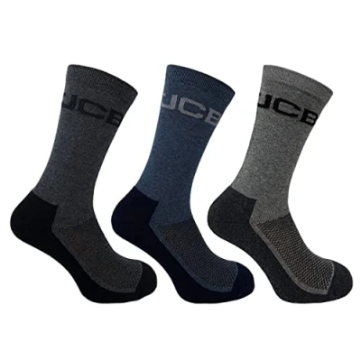 Image of JCB Men&#039;s Cotton Rich Apparel Socks 3 Pairs UK Size 6 11 Everyday Work Socks, Boot (Assorted)