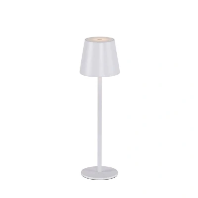 Image of JUST LIGHT. Euria rechargeable LED table lamp, white, iron, IP54