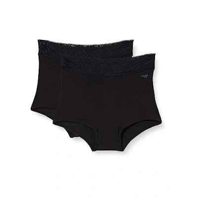 Image of Sloggi Women&#039;s Period Panties Short Medium 2P, Black, S