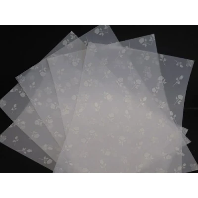 Image of 25 Sheets A4 100gsm Printed White Roses Vellum AM529
