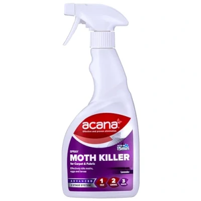 Image of Acana Carpet &amp; Fabric Freshener 500 Millilitre Moth Killer Spray Lavender Fragrance for Carpets, Rugs Curtains Non Staining (Packaging May Vary)
