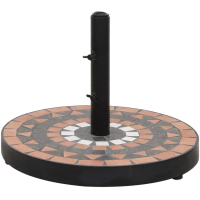 Image of vidaXL Parasol Base Terracotta and White Round 12 kg
