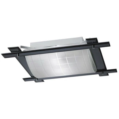 Image of Leo Flush Ceiling 3 Light Black Chrome, Smoked Mirror