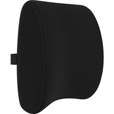 Image of bonmedico back support cushion, ergonomic memory foam lumbar pillow, support, office chair cushion suitable for office, home or car, black