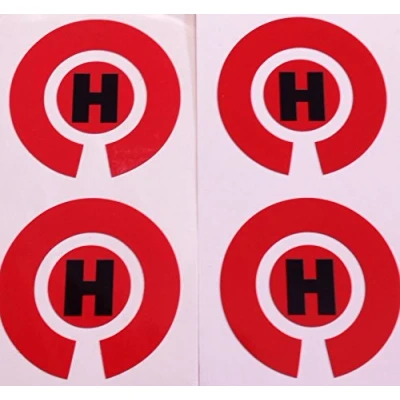 Image of Crown Green Lawn Indoor Bowls Adhesive Lettered Coloured Marker Labels Set of 4 (Red, H)