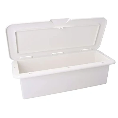Image of AB Tools Hinged Plastic Deck Storage Box Cupboard Hatch 43cm x 18cm Boat Motorhome