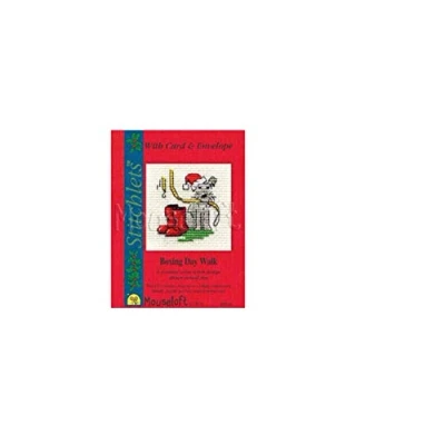 Image of Mouseloft counted cross stitch Christmas card Kit Boxing Day Walk Includes and envelope
