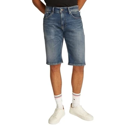 Image of Tommy Jeans Mens Ronnie Bi5154 Dm0dm20948 5 Pocket Shorts, Denim (Denim Dark), 30W UK