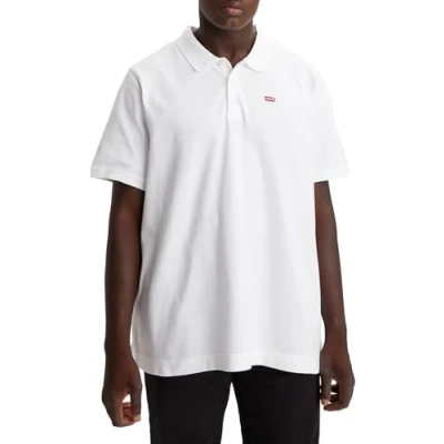 Image of Levi&#039;s Men&#039;s Big Levis Hm White + Polo Shirt, Bw Srt Mineral Black, XL UK