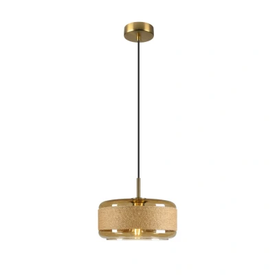Image of SLV Pantilo Rope 27 hanging light, gold coloured, steel, Ø cm