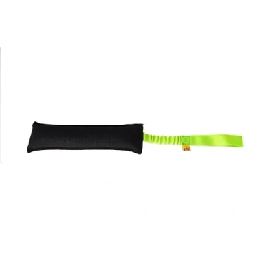 Image of Dingo Bite Tug Agility Bungee Dog Toy Black with Green Handle 15594