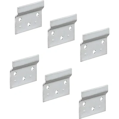 Image of Gedotec Hanging Rail Length 60 mm 6 Pieces Wall Mounted Galvanised Metal for Cabinet Bracket Steel Support Plate Screw On