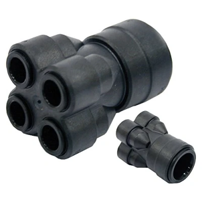 Image of JG Speedfit SFM512210E 4 Way Manifold Set, Black, 22 x 10 mm, Set of 5 Pieces