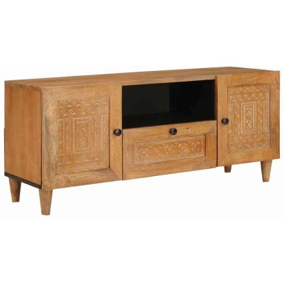 Image of vidaXL TV Cabinet Light brown 105 x 33 46 cm Solid mango wood