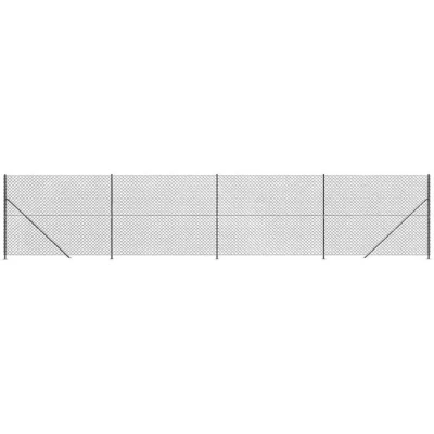 Image of vidaXL Chain Link Fence with Flange Anthracite 1.8x10 m