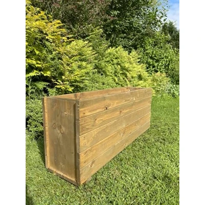 Image of RUDDINGS WOOD Tall Garden Wooden Planter Outdoor Plant Flower Pot Container