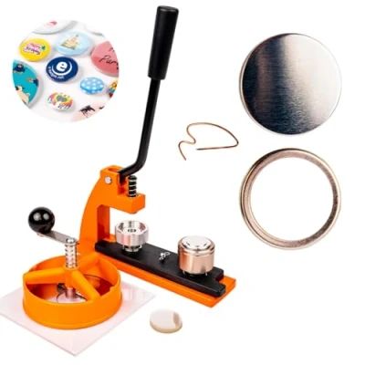 Image of Ebadges 25mm UK Made Professional Metal Badge Maker Making Kit with 100 Badges Machine Circle Cutter Interchangeable Dies Available Make Your Own