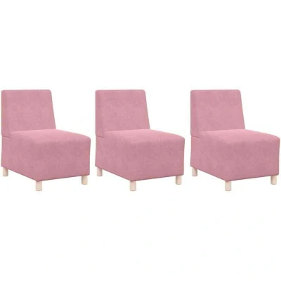 Image of vidaXL Sofa Chairs 3 pcs Pink 55 x 74 82 cm Velvet