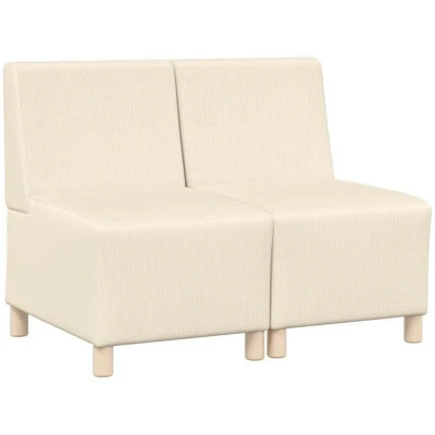Image of vidaXL Sofa Chair 2 pcs Cream 55 x 74 82 cm Corduroy fabric