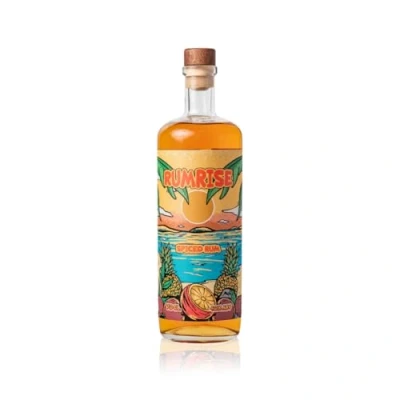 Image of The Custom Spirit Co. Rumrise Spiced Rum 70cl Bottle Tropical Infused with Pineapple, Coconut &amp; Citrus Perfect for Sipping, Mixing, or in Piña Coladas 40% ABV (Rumrise, 70cl)