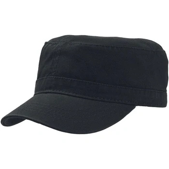 Image of Atlantis Chino Cotton Uniform Military Cap (One Size) (Black)