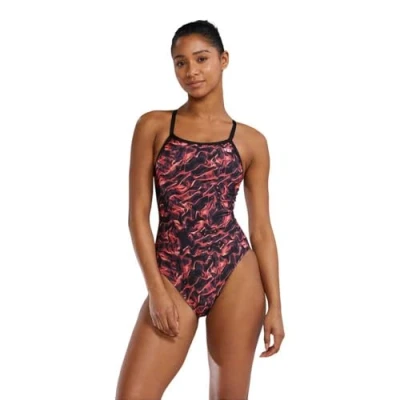 Image of TYR Women&#039;s Standard Durafast Elite Diamondfit Swimsuit, Red/Energia