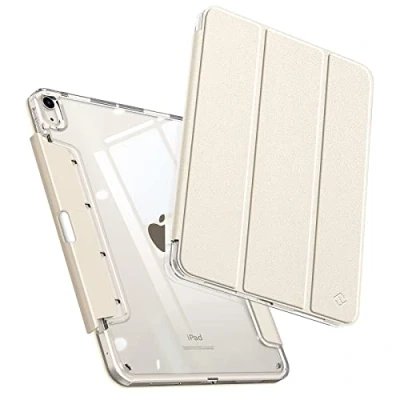 Image of Fintie iPad Air 11 inch M2 Case (2024), 5th Generation (2022) / 4th Gen 10.9 inch, Crystal Clear Back Cover with Discreet Retractable Pencil Holder, Starlight