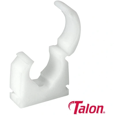 Image of Talon 16mm Single Hinged Pipe Clip x100 Natural 360 Fixing for Pipework UV Stabilized Up to 85C Safe Use On Plumbing, Gas and Air Conditioning