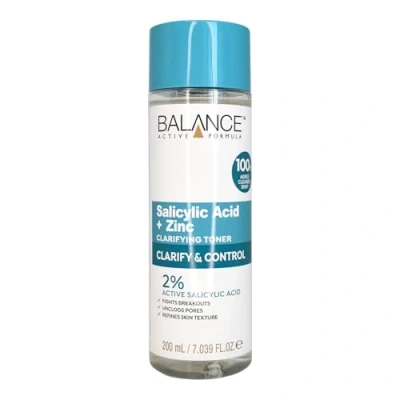 Image of Balance Active Formula Salicylic Acid + Zinc Toner (200ml) Exfoliates, Unclogs Pores, Prevents Blemishes &amp; Blackheads, Minimises Pores for Clearer Complexion