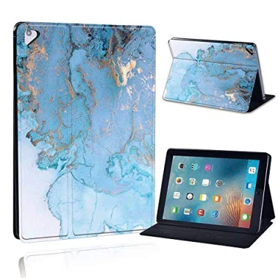 Image of FINDING Case Fit Apple iPad Air/Air 2 / Pro 9.7&quot; Tablet Printed PU Flip Leather Smart Lightweight Shell Stand Cover for (blue oil pattern marble)