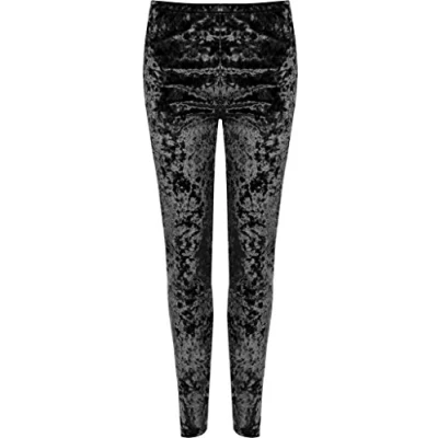 Image of H&amp;F New Women Ladies Crush Velvet Velour Legging Slim Fit Stretchy Trouser Full Length Elasticised Bottom Casual Wear Pant Plus Size XL XXL XXXL 16 18 20 22 24 26 Black
