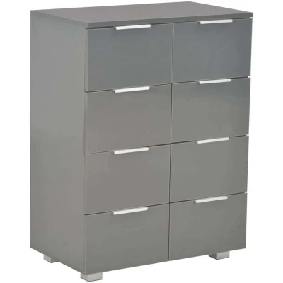 Image of vidaXL Sideboard High Gloss Grey 60x35x80 cm Engineered Wood