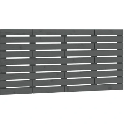 Image of vidaXL Wall Headboard Grey 141x3x63 cm Solid Wood Pine