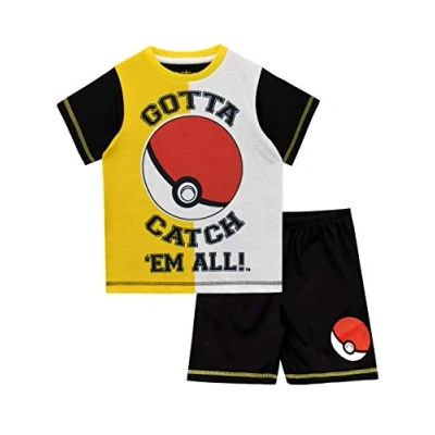 Image of Pokemon Boys Pokeball Pyjamas Black Age 8 to 9 Years