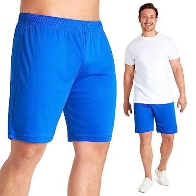 Image of CityComfort Mens Activewear Shorts, Lightweight Breathable Pull On Gym Shorts (Blue, L)