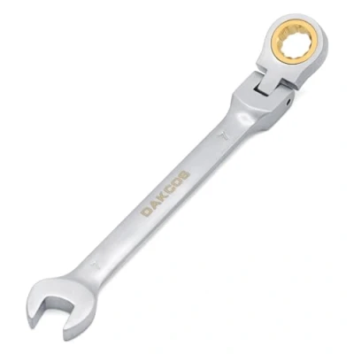 Image of DAKCOS Flexible Head Ratchet Combination Wrench Spanner 7mm Chrome Vanadium Steel