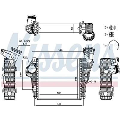 Image of 4881566 Intercooler NISSENS 961426 without EGR valve PORSCHE: Macan