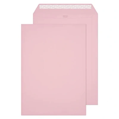 Image of Blake Creative Colour C4 229 x 324 mm 120 gsm Peel &amp; Seal Wallet Envelopes (401P) Baby Pink Pack of 250
