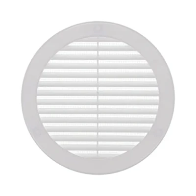 Image of Vent Systems Ø150 mm / 6&#039;&#039; Inch White Soffit Cover with Flange Round Air Louver Grille Built in Insect Screen HVAC Vents for Bathroom, Home Office, Kitchen