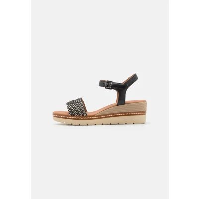Image of Marco Tozzi Wedge sandals, Women&#039;s, Size: 410, Black shoes