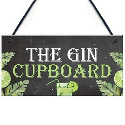 Image of RED OCEAN Funny Alcohol Sign Gin Gifts Man Cave Home Bar Pub Plaque Garden Shed