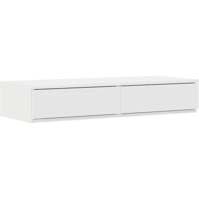 Image of vidaXL bedside tables modern white mdf nightstand with storage drawers space saving sleek laminate bedroom furniture 90x36.5x16.5 cm