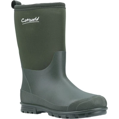 Image of Cotswold Hilly Kids Neoprene Wellington Boots Green 5 / EU 38