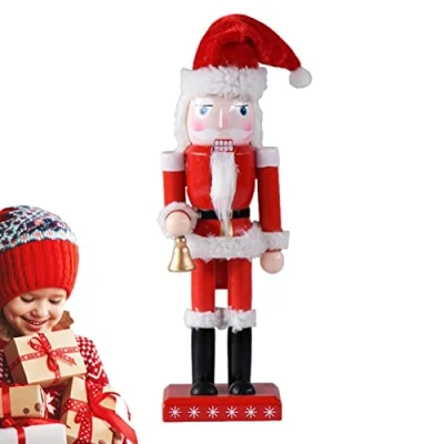 Image of Christmas Nutcracker,Christmas Santa Claus Nutcracker Wooden Figures for Decorations